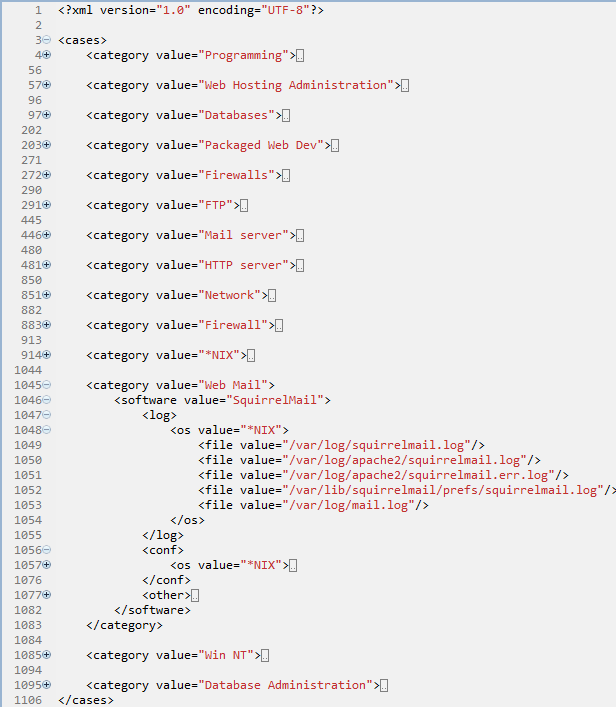 El XML contiene toda las rutas de los archivos.
